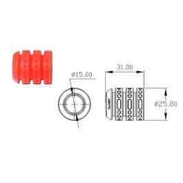 Embout caoutchouc rouge Ø16 mm pour train d'atterrissage - TAROT