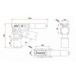 Train d'atterrissage escamotable 75° TL4N004 - TAROT