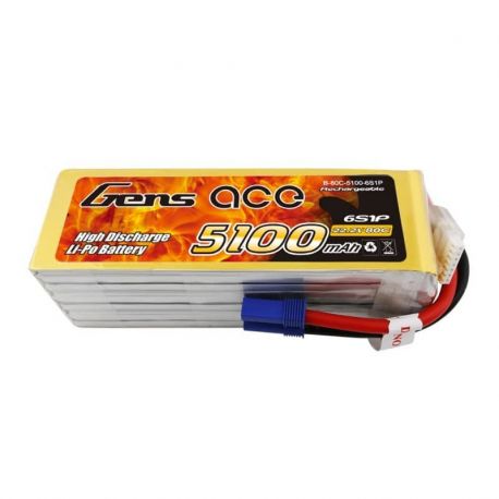 Batterie 5100 mAh 22,2 V 80C 6S - TATTU