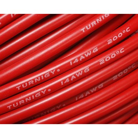 Câble silicone haute qualité 14 AWG Rouge (1 m) - Turnigy