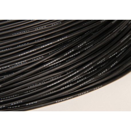 Câble silicone haute qualité 18 AWG Noir (1 m) - Turnigy