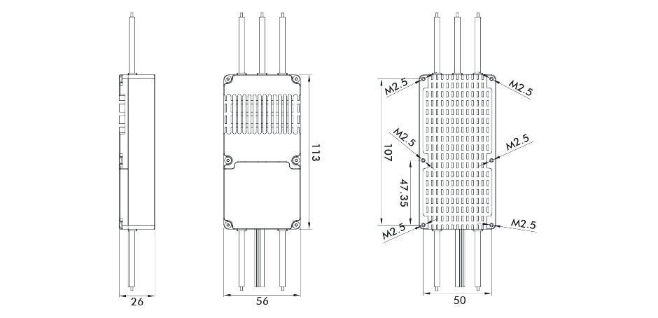 Dessin technique de l'esc Alpha 120A HV T-Mototr