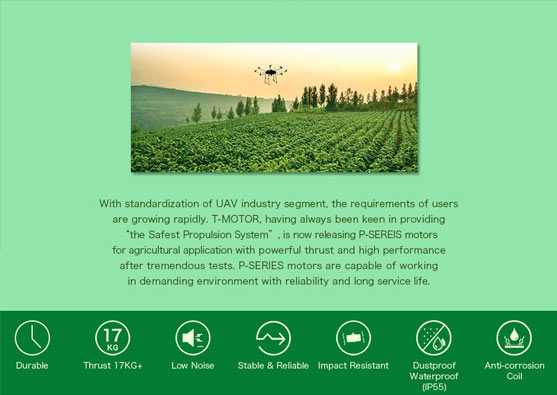 Les moteurs brushless P80III ont été conçu pour les applications agricoles